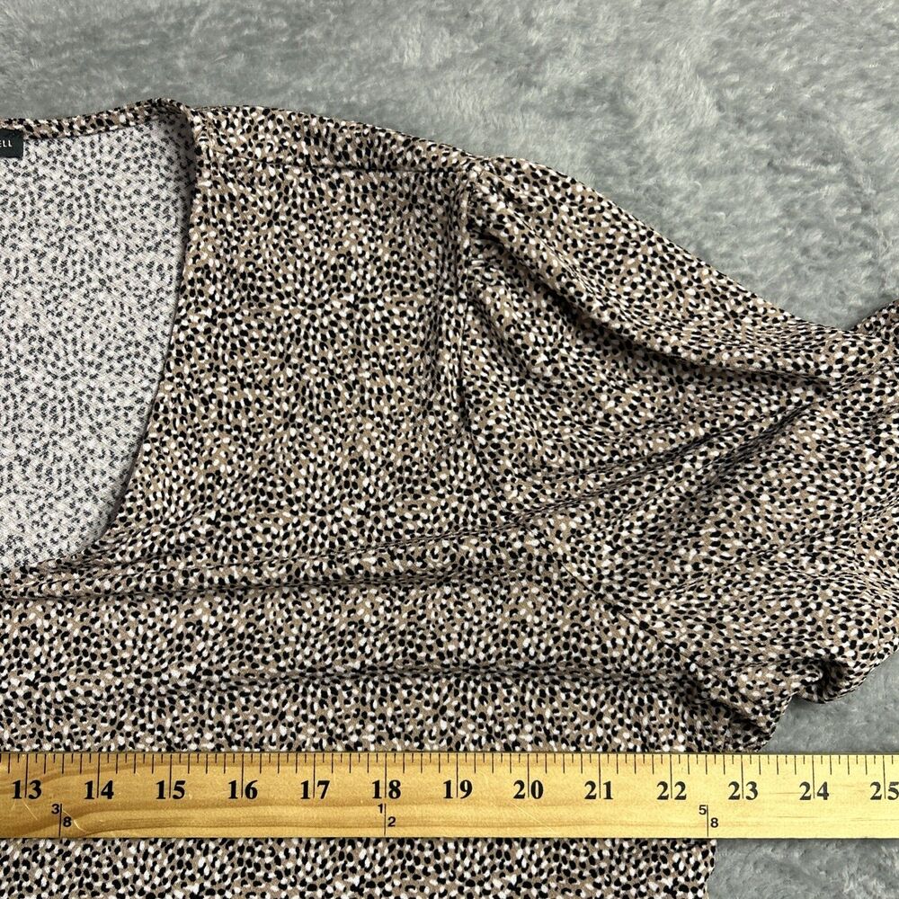 Adrianna Papell Womens Shirt Top Pullover Short Sleeve Blouse Sz. XL Brown - Picture 2 of 15